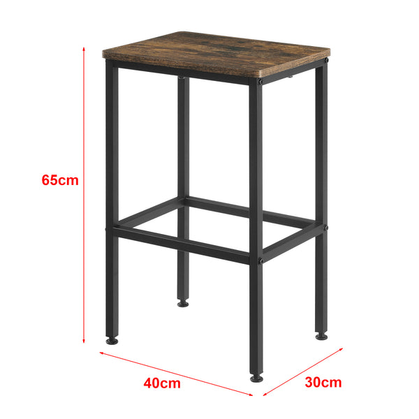 Barhocker Örebro 2er Set Dunkler Holzton en.casa