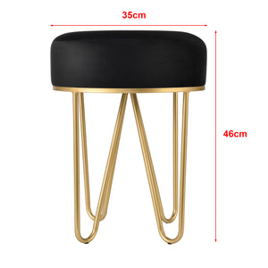 Sitzhocker Runö Polsterhocker bis 100 kg Schwarz/Messingfarben [en.casa]