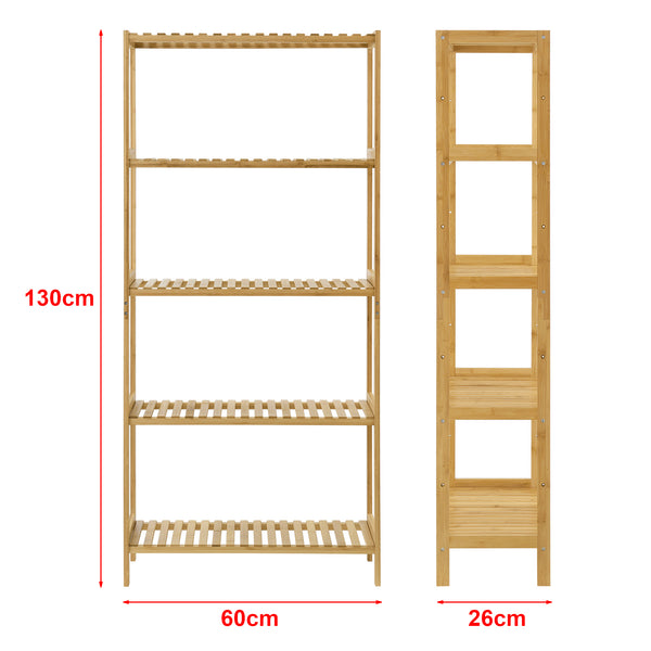 Bambusregal Karlskoga 60x26x130cm Natur Holz [en.casa]