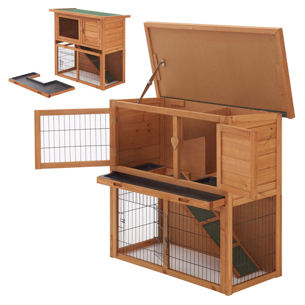 Kaninchenstall Nidda 85x91,5x45cm Tannenholz [en.casa]