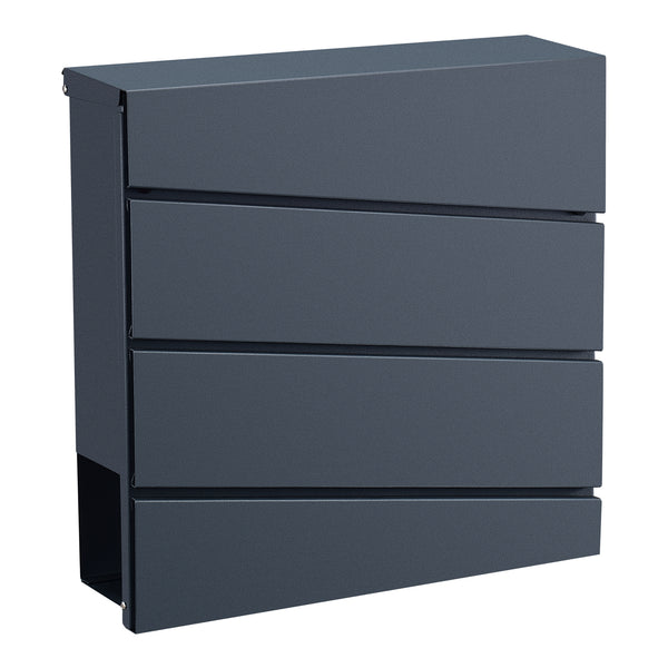 Briefkasten Achtrup 37x37x11cm Stahl Anthrazit [en.casa]