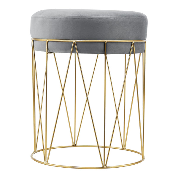 Sitzhocker Melsele bis ca. 100 kg Grau/Messingfarben [en.casa]