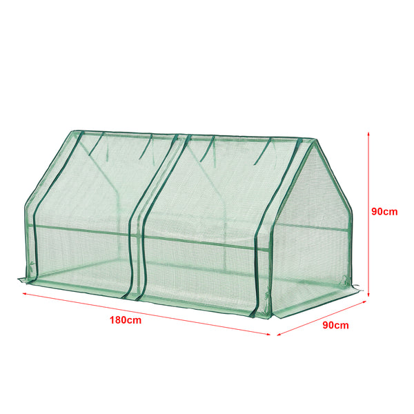 Mini Gewächshaus Nissewaard 180x90x90cm Gitternetz Grün [en.casa]