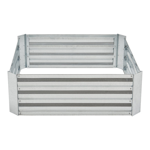 Pflanzbeet Barneveld 90x90x30cm Stahl Silber [en.casa]