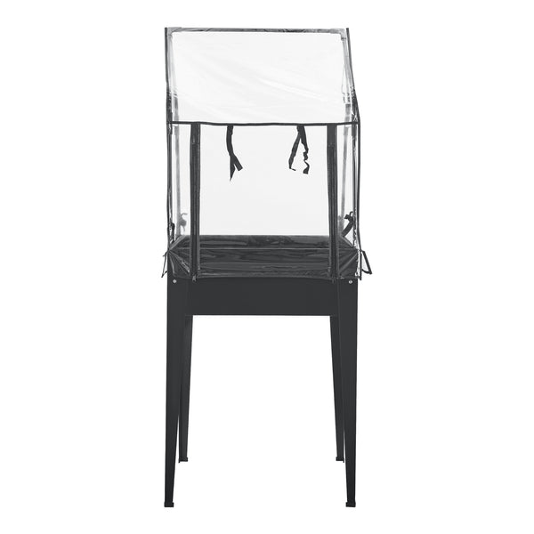 Hochbeet mit Gewächshaus Katwijk 60x60x152cm Stahl Anthrazit [en.casa]