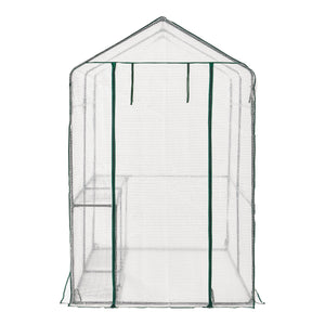 Gewächshaus Oosterhout mit Ablagen 120x186x190cm Transparent [en.casa]