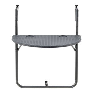 Balkonhängetisch Cicala 84x60x64 cm Halbrund Stahl Dunkelgrau [en.casa]