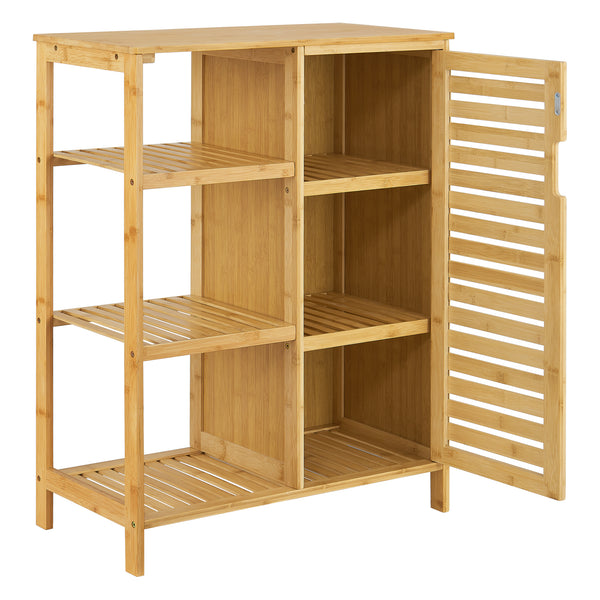 Badezimmerschrank Vetlanda Bambus 87x66x33 cm [en.casa]