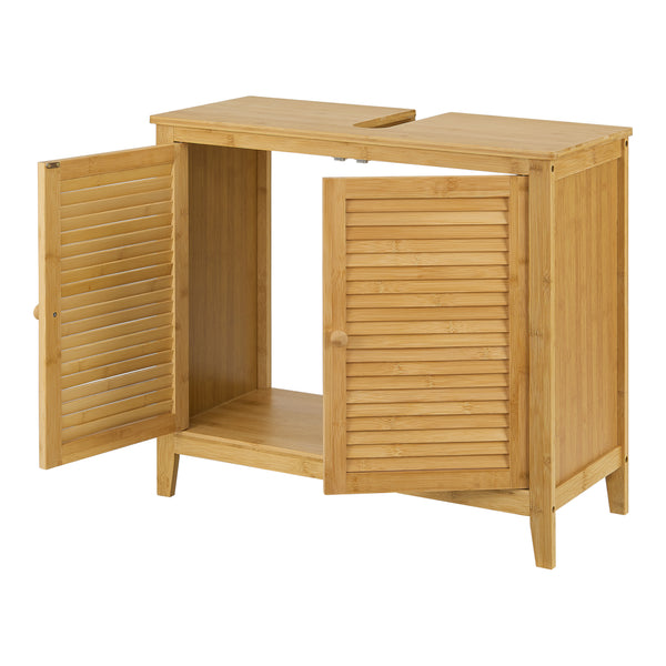 Bambus Waschbeckenunterschrank Värmdö 60x67x30cm [en.casa]