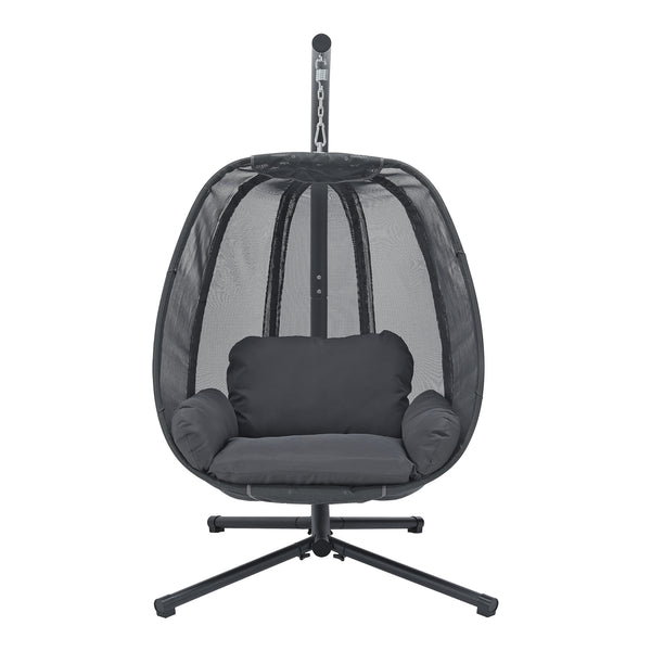 Hängesessel Abegondo mit Gestell und Kissen max. 120 kg [en.casa]