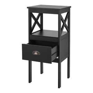 Beistelltisch Veteli Kaffeetisch 79x34x34cm Schwarz [en.casa]