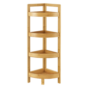 Bambus Badregal Lestijärvi Eckregal mit 4 Ablagen 80x23x23cm [en.casa]