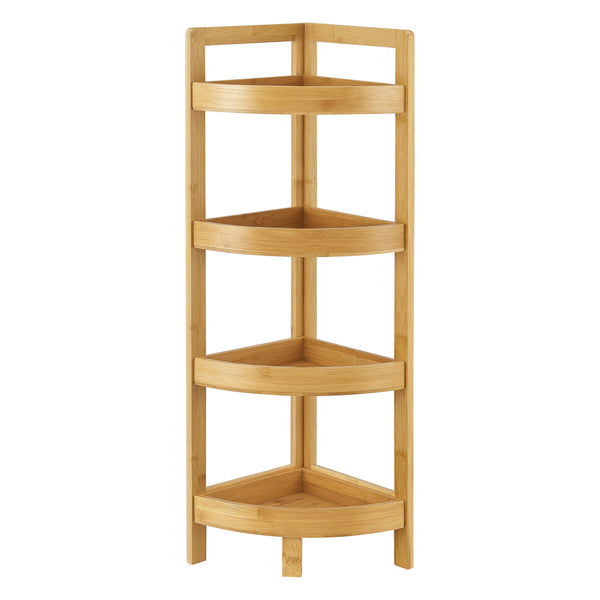Bambus Badregal Lestijärvi Eckregal mit 4 Ablagen 80x23x23cm [en.casa]