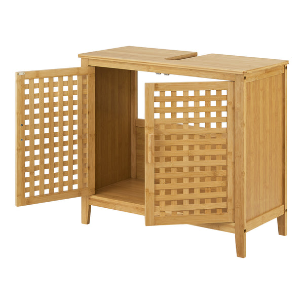 Waschbeckenunterschrank Ingmarsö Bambus 60x67x30cm [en.casa]