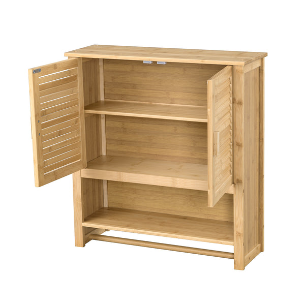 Badezimmerschrank Tyresö Hängeschrank Bambus 66 x 62 x 20 cm [en.casa]