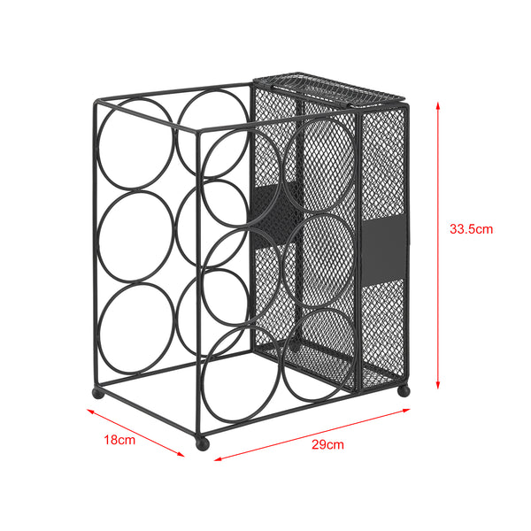 Weinregal Drangedal für 6 Flaschen mit Gitterbehälter [en.casa]