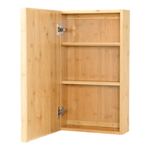 Spiegelschrank Ikorfat 60,5 x 35 x 14 cm Bambus Natur [en.casa]