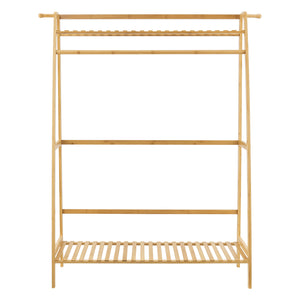 Garderobenständer Föglö 139 x 100 x 40 cm Bambus Natur [en.casa]