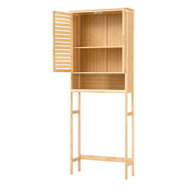 Toilettenschrank Geta 170 x 66 x 23 cm Bambus [en.casa]