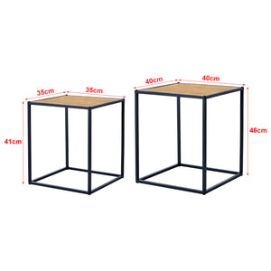 Satztisch Grindavik im 2er Set Holz-Optik [en.casa]