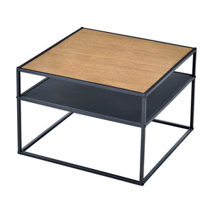 Beistelltisch Quinisut 40 x 55 x 55 cm Holz-Optik/Schwarz [en.casa]