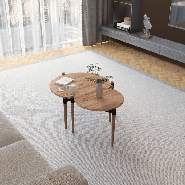 Couchtisch Kristinestad mit 2 Tischplatten Natur [en.casa]