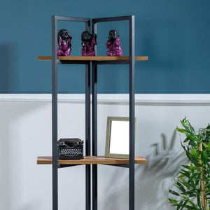 Standregal Bjerringbro 150 x 55 x 24 cm Schwarz / Walnuss-Optik [en.casa]