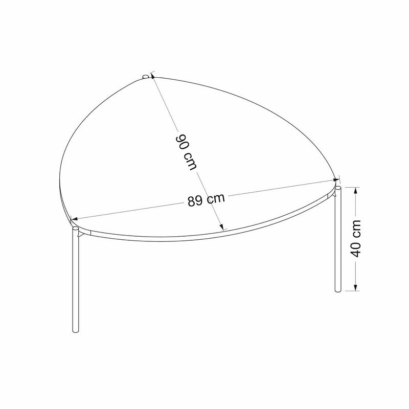 Maßskizze Couchtisch Gladsaxe 40x90x89 cm Walnussoptik / Schwarz [en.casa]