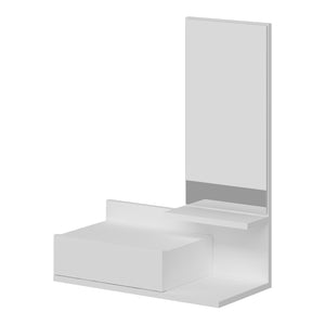 Wandregal mit Spiegel und Schublade Gundsø Weiß [en.casa]