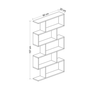 Bücherregal Hillerød mit 5 Fächern Weiß [en.casa]