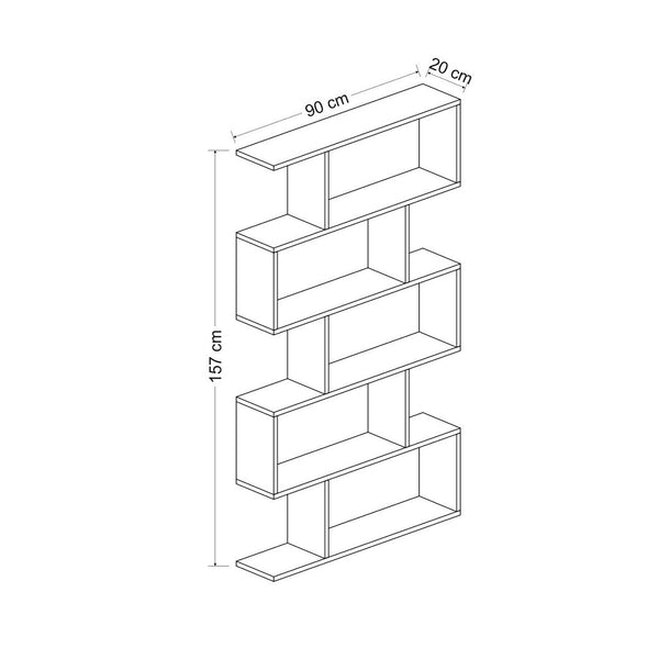 Bücherregal Hillerød mit 5 Fächern Weiß [en.casa]