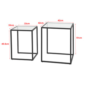 Satztisch Holstebro Schwarz/Transparent [en.casa]