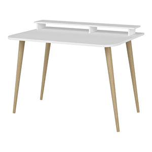 Schreibtisch Östhammar mit Tischaufsatz Weiß [en.casa]