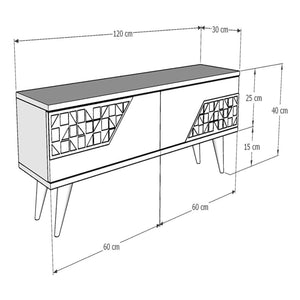 Fernsehtisch Örkelljunga 40x120x30 cm Weiß / Walnuss [en.casa]