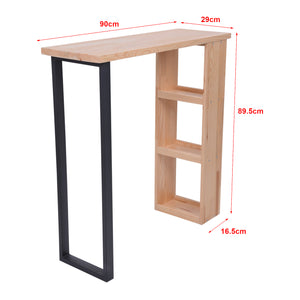 Bartisch Nørager mit Regal aus Kiefernholz [en.casa]