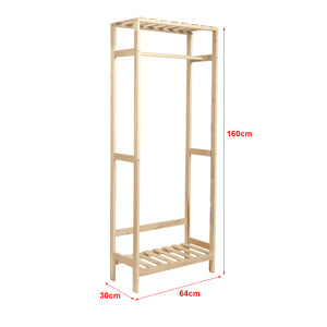 Garderobenständer Løgumkloster 160x64x30 cm Kiefernholz [en.casa]