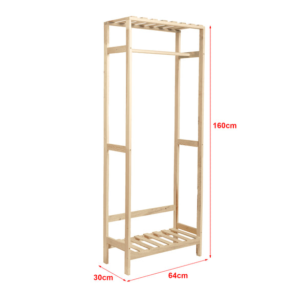 Garderobenständer Løgumkloster 160x64x30 cm Kiefernholz [en.casa]