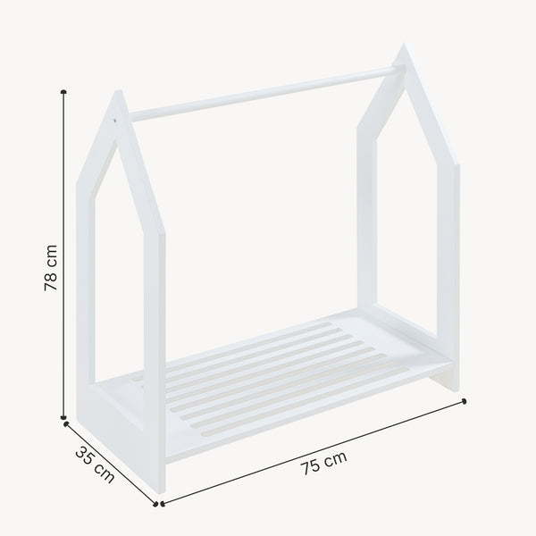 Garderobenständer Langeskov 78x75x35cm Weiß [en.casa]