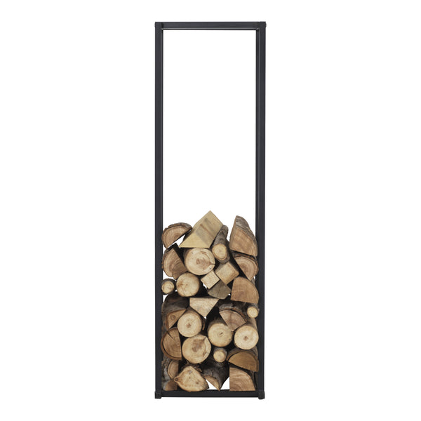 Kaminholzregal Tibro Stahl 35x35x120 cm Schwarz [en.casa]