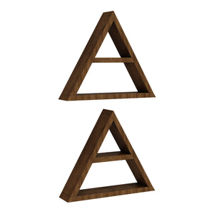 Wandregalset Sydlangeland 2er Set Kiefernholz dunkler Holzton [en.casa]