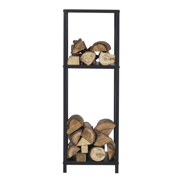 Kaminholzregal Tinglev Stahl 34x34x105,5 cm Schwarz [en.casa]