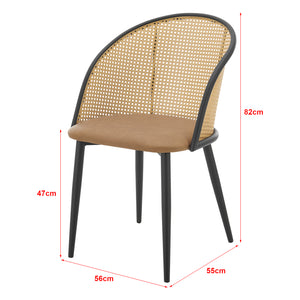 Esszimmerstuhl Gagnef 2er Set Braun / Schwarz [en.casa]