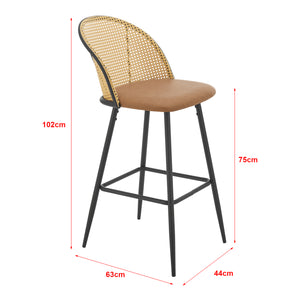 Barhocker Gausdal 2er Set Braun / Schwarz [en.casa]