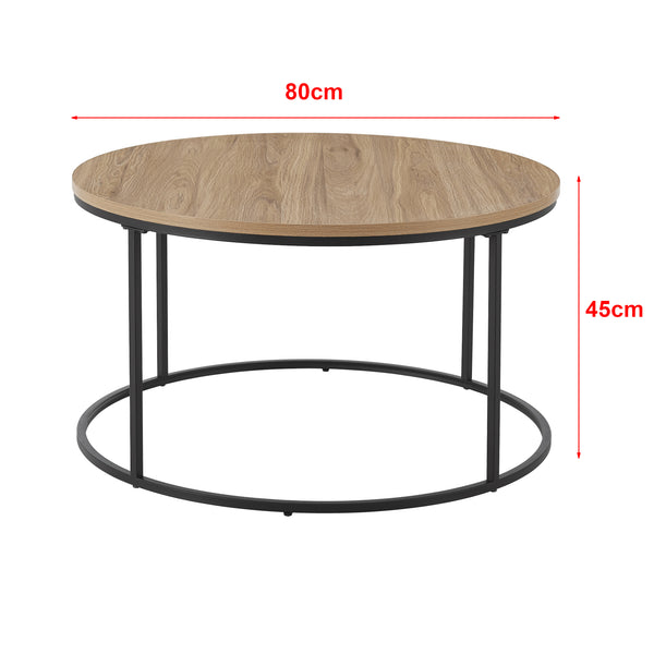 Couchtisch Kuhmoinen 45xØ80 cm Schwarz [en.casa]
