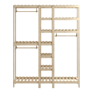 Garderobenständer Fjaler 190x150x37 cm Kiefernholz [en.casa]