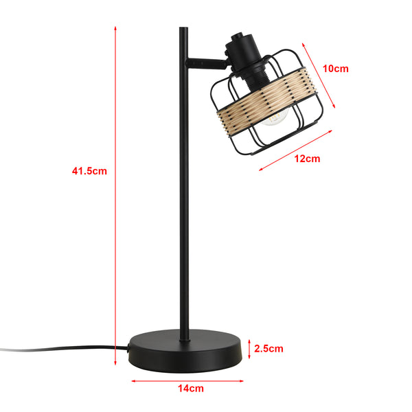 Tischleuchte Shields Schwarz / Beige [lux.pro]