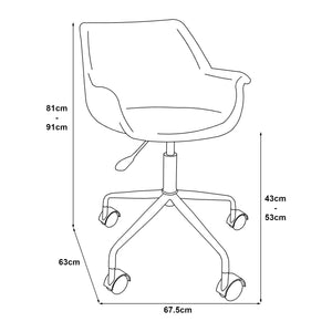 Bürostuhl Kaavi Dunkelgrau [en.casa]