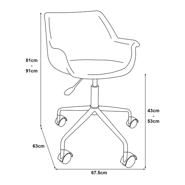 Bürostuhl Kaavi Dunkelgrau [en.casa]