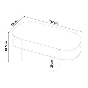 Couchtisch Enebakk 112x62x40,5cm Schwarz, matt [en.casa]