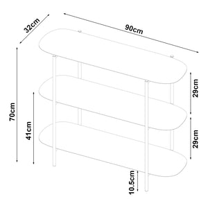 Konsolentisch Enebakk 70x90x32cm Schwarz, matt [en.casa]